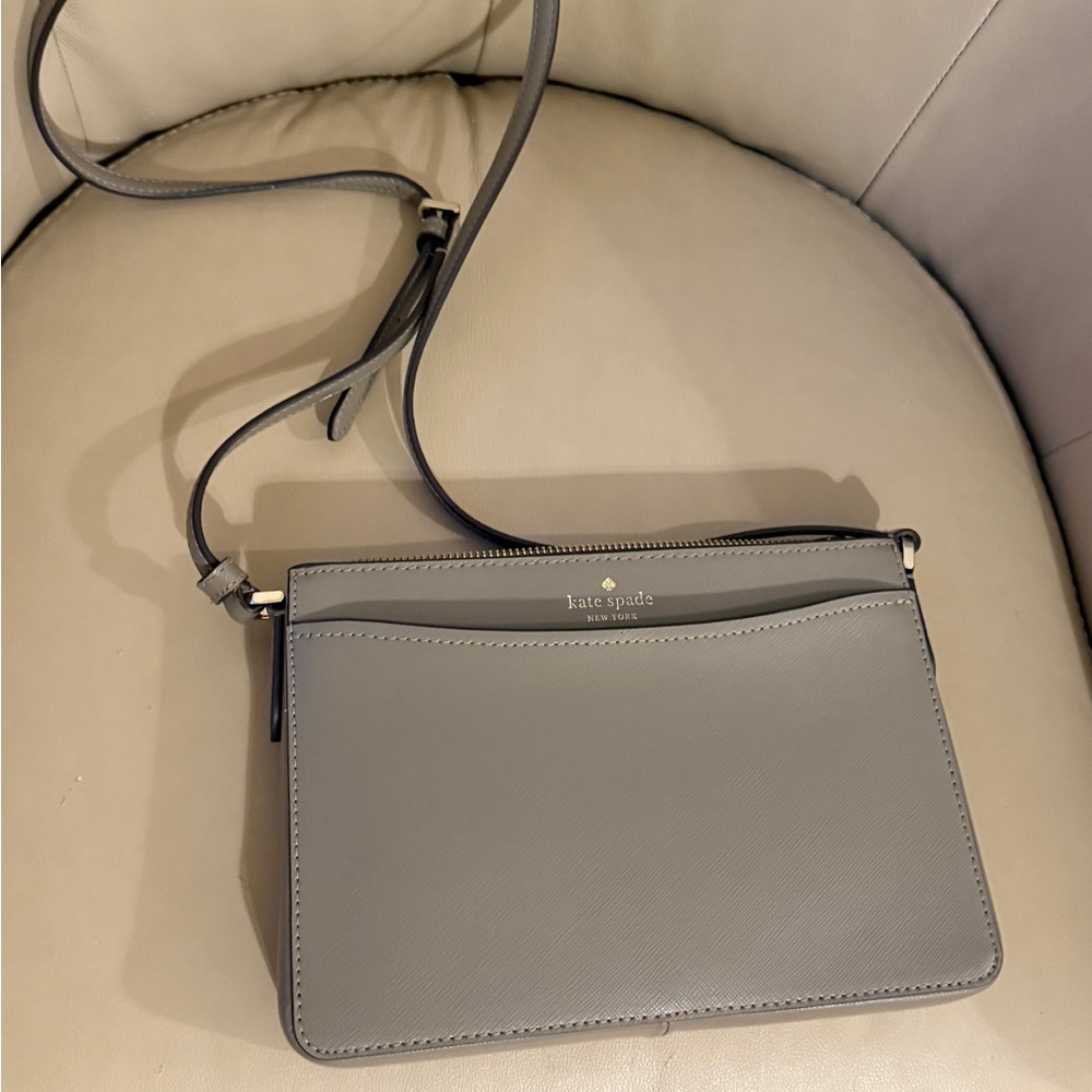Kate Spade New York Rory Crossbody Bag in gray saffiano leather